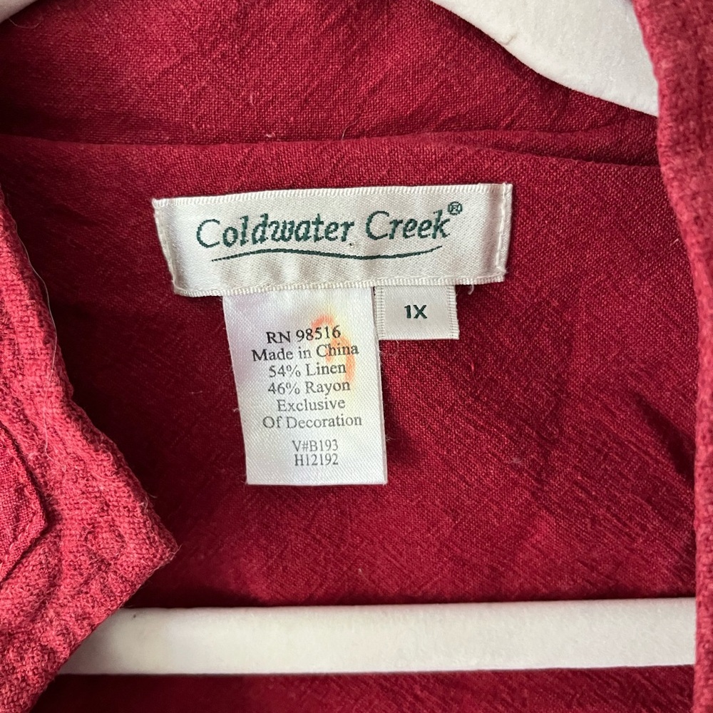 Linen blend Red Jacket - Picture 2 of 3